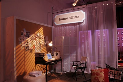 The home office area featured an inspiration board, which the magazine encourages to help spark creativity.