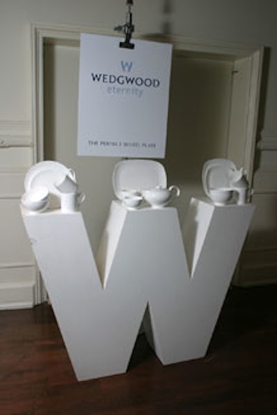 Wedgwood's all-white Eternity collection topped a tall white 'W' statue.