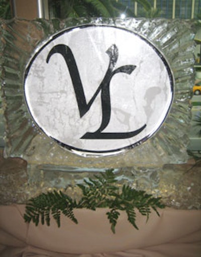 The Miami Iceman provided ice sculptures carved with the yacht's initials for decoration in the lounge.