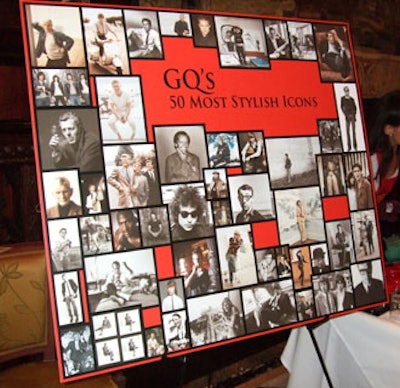 Maker's Mark and GQ's 50 most stylish icons with a poster collage of the honorees on display throughout the restaurant.