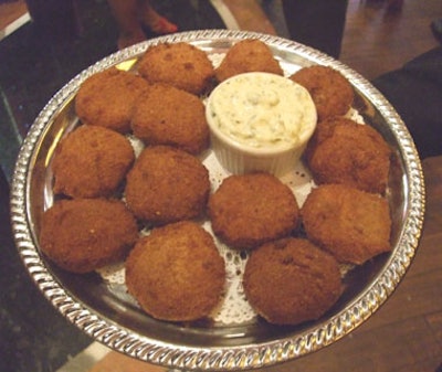 Christabelle's provided a variety of hors d'oeuvres for guests to enjoy including Cajun blue crab cakes.