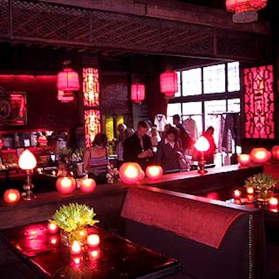 An Asian-themed room in the Park was used as the space for the silent auction for Self magazine's second annual National Self Day kickoff party.