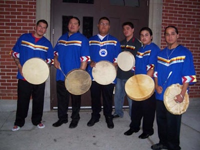 A band of native drummers greeted arriving guests.