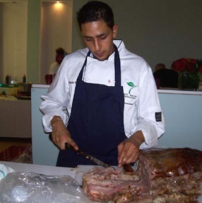 Seventh Heaven chefs prepared the appetizers in an empty retail store commandeered for the purpose.