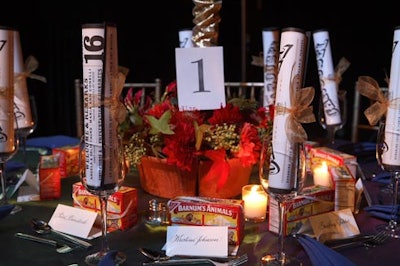 The table settings, which included animal crackers, reinforced the playfulness of the theme.