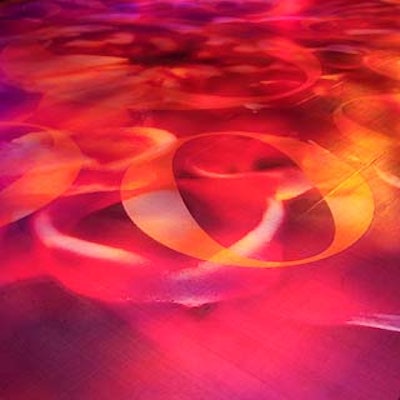 Even the dance floor was covered with the O logo.