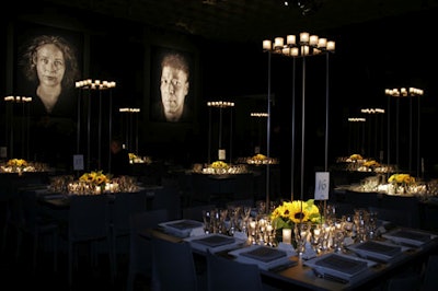Portraits appeared to float throughout the dinner space.