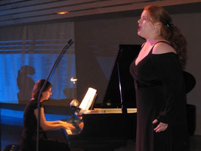 Canadian Opera Company singer Virginia Hatfield sang arias during the cocktail reception.