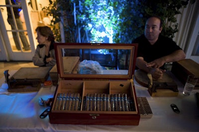 Guests picked up hand-rolled cigars.