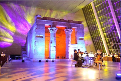 Before the Counting Crows took the stage, a string quartet played in front of the museum's famed temple.