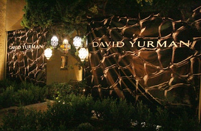 David Yurman signage sprawled across the entrance to the home, from a circular driveway complete with a fountain.