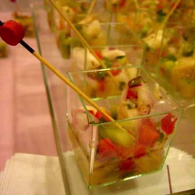 A delicious selection of ceviche was offered, among many other hors d'oeuvres.