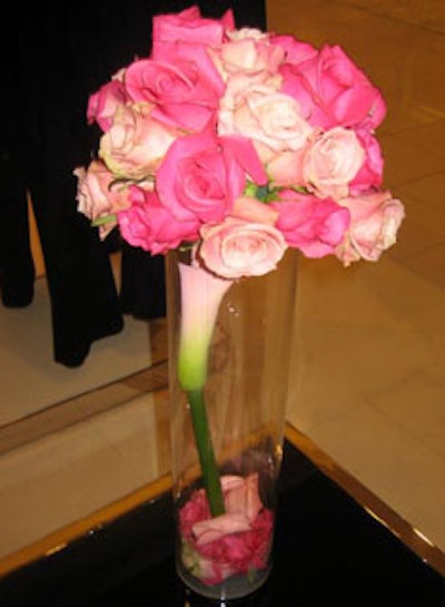 Vases of pink calla lilies from N Events decorated the department store.