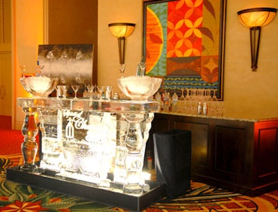 A branded ice bar provided by So Cool Events was a focal point of the evening.