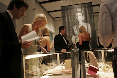 Guests viewed an extensive exhibit of Princess Grace's belongings during cocktails.