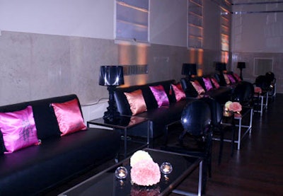 The party included several lounge areas.