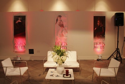 Event sponsor WorkSpaces LLC supplied the white lounge furniture for the V.I.P. reception.