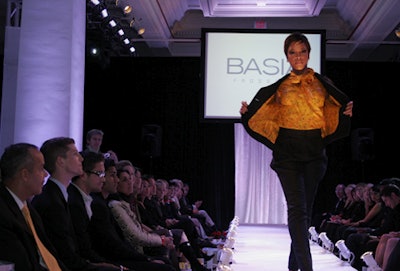 A Fashion Fights Poverty model showcased the designs of Basia Frossard.