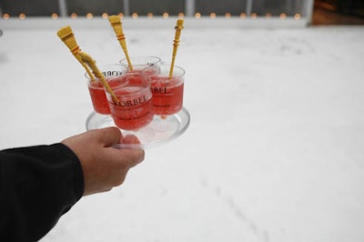 A specialty cocktail called the Broomstacker came with a swizzle stick in the shape of a broom.