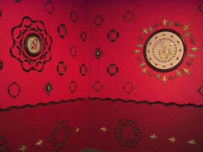 Insect wallpaper from artist Jennifer Angus helped convey the theme of metamorphosis at the Art Gallery of Ontario´s annual Shadow Ball, held on-site at the AGO.