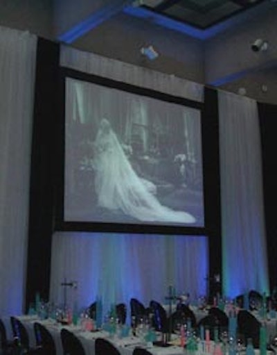 Two large screens played the 1931 monster-horror classic Frankenstein.