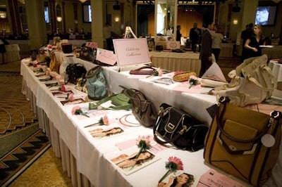 Celebrities including Sharon Stone (last year's live-auction caller) donated some of the bags in the silent auction.