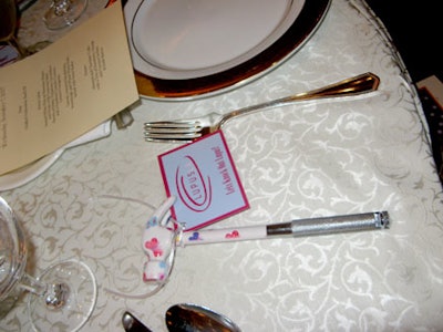 Girlie tools sat at place settings.