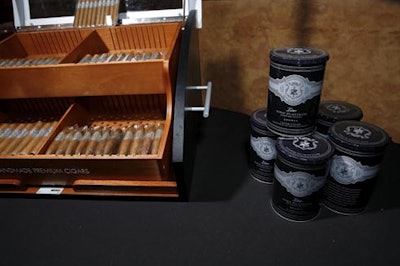 Sponsor Zino Platinum cigars displayed its wares at the event.