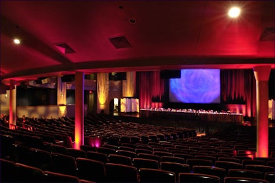 View of the LeFrak Theater as guests entered through the main doors.