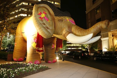 A giant inflatable Moulin Rouge-style elephant, airbrushed with Indian drawings, stood at the entrance of the Ritz-Carlton, Tysons Corner. This was the second year that the Ritz has hosted the YouthAIDS gala.