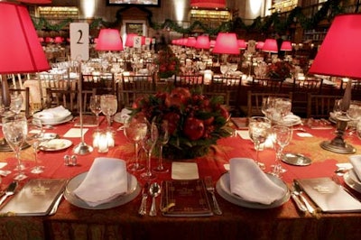 Floral arrangements incorporated more greenery, as well as pomegranates and berries.