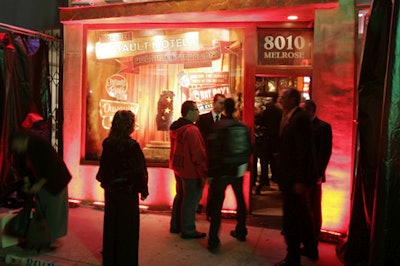 The party on the Melrose block in front of Dussault dwarfed the diminutive storefront.