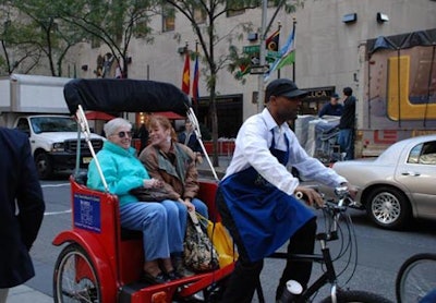 Pedicabs provided free transportation to the supper club.
