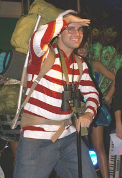 The Where's Waldo? costume finalist struck a classic pose for photographers.