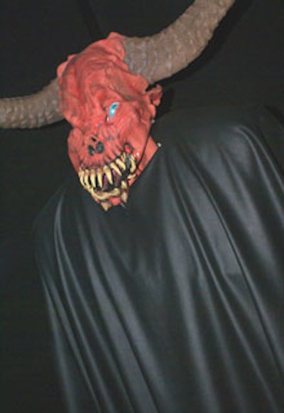 In one of the maze's rooms, a nine-foot devil greeted guests with a sinister smile.