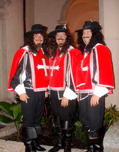 Three friends teamed up and came as the Three Musketeers.