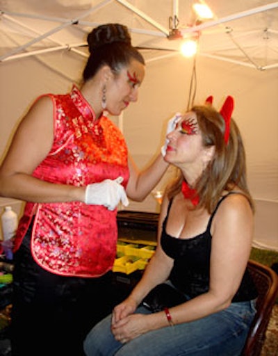 One guest had flames painted on her face to complete her devil costume.