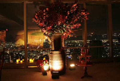 Rustic objects filled the dinner space and lounge areas.