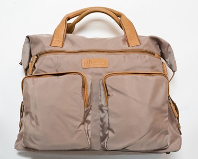 Hayden-Harnett's Maldives bag ($185) has seven pockets and adjustible leather tabs on the sides to allow you to make the tote bigger or smaller.