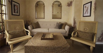Decorative elements fill a comfortable V.I.P. suite.