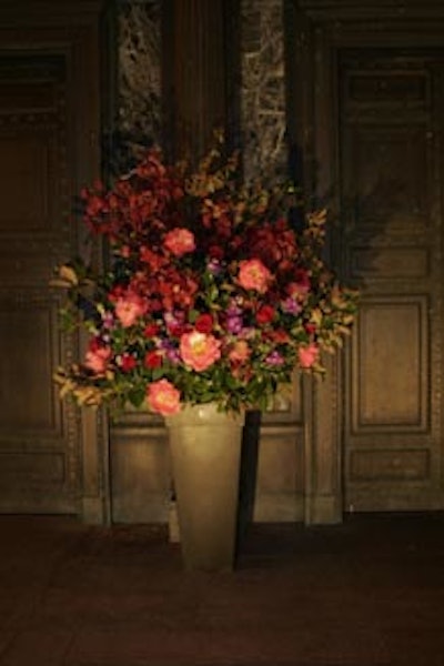 Overflowing bouquets decorated the entrance to the museum.