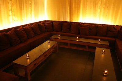 The lounge on the second level holds as many as 24.