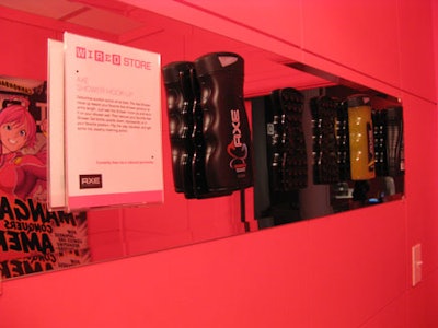 The magazine utilized the walls of the bathroom to display a shower holder for grooming products from Axe.