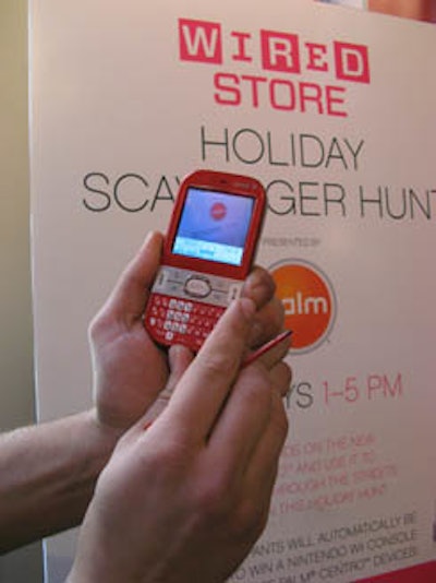The Sunday-afternoon scavenger hunts are designed to allow visitors to test the new Palm devices outside of the store. After completing the scavenger hunt, participants were driven uptown to the Palm store at Rockefeller Center.