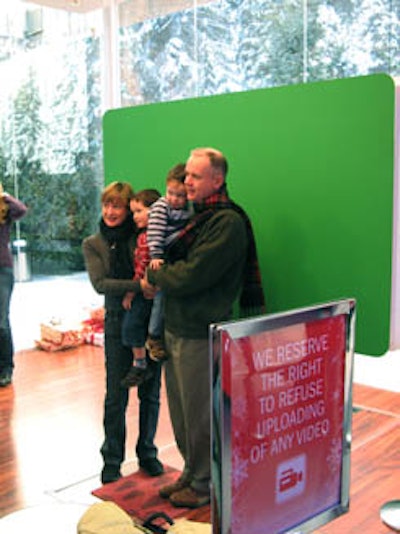 A green screen where visitors could record their own video holiday greeting provided the bank with an opportunity to leverage the promotion beyond its physical space.