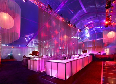 The official after-party featured a dance floor and illuminated bar.