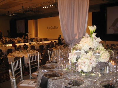 The Junior League's surprise raffle prize was a V.I.P. view of the Saks Fifth Avenue Escada fashion show from the elaborate chandelier table.
