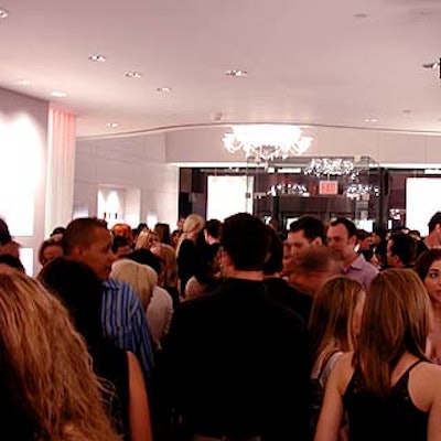 A crowd of well-dressed media and society types filled the Baccarat store.