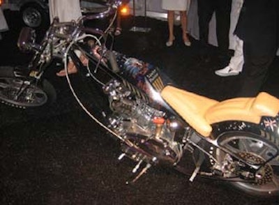 Available for bidding in the live auction was a motorcycle called the 'Vader Raider,' an award-winning bike created in 1977.