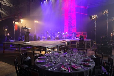 Production lights decorated the stage area.